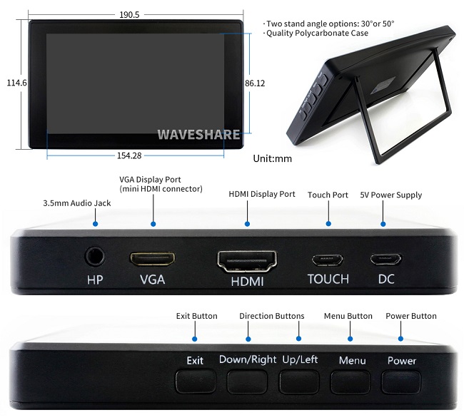 7 inch touch display
