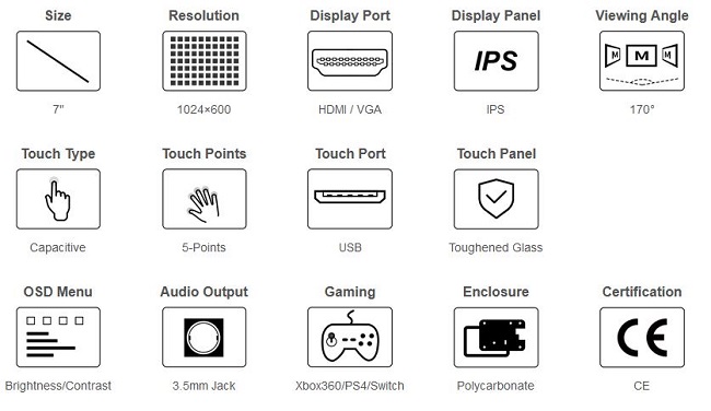 7 inch touch display